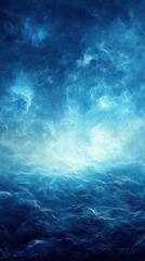 Fototapeta premium A Dark Blue Seascape with Stormy Clouds