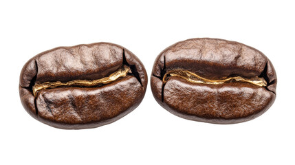 Coffee beans on a white transparent background