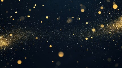 Obraz premium Abstract Golden Glitter Bokeh on Dark Background