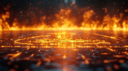 Fiery Embers Glowing on a Dark Background, Creating a Dramatic and Ethereal Scene