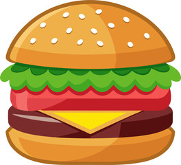hamburger on white background