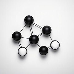 Fototapeta premium Black and white circles with black lines on an isolated background.