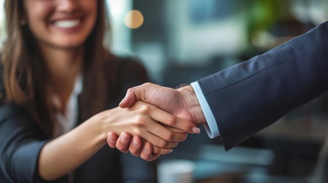 Office handshake for success