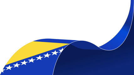 wavy bosnia flag vector background with copy space for text. bosnia and herzegovina national day