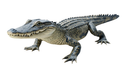 Naklejka premium Crocodile cut on transparent background cutout, PNG file. Mockup template for artwork graphic design