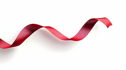 3D Ribbon Pendulum Concept: Vector Graphic of a Swinging Pendulum Creating a Red Ribbon Trail, Camera Follows Its Arc - Isolated Icon on White Background