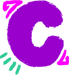 Playful Decorative Letter Alphabet Vector Element