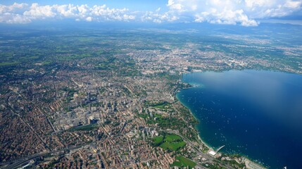 Fototapeta premium Geneva, Switzerland from the sky.