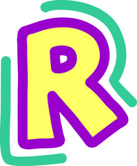 Playful Decorative Letter Alphabet Vector Element