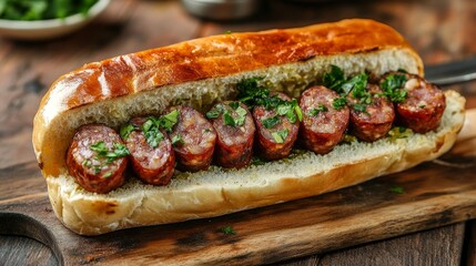Braganca pressed sausage sandwich
