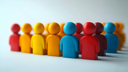 3D Vote Counting Teamwork Concept: Diverse Team of Efficient Vote Counters Focused Together - Isolated on White Background for Vote Counting Process Text