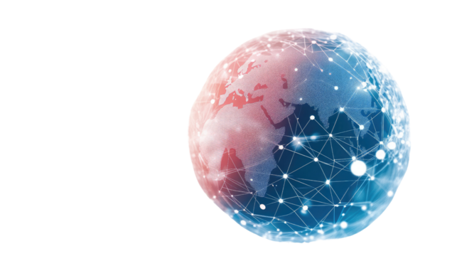 digital globe on white transparent background - Powered by Adobe