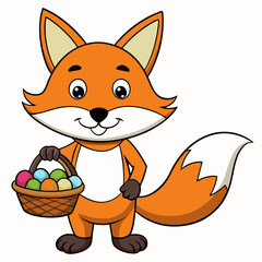 Obraz premium Adorable Smiling Fox Illustration on White Background Cute Fox with a Smile - Minimalist White Background Art Charming Smiling Fox on Clean White Background Cute Fox Smiling - Perfect for Minimalist D