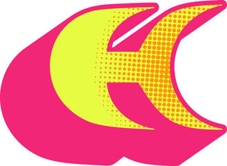 Futuristic Modern Y2K Letter Alphabet Vector Element H