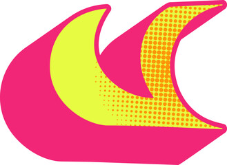 Futuristic Modern Y2K Letter Alphabet Vector Element V