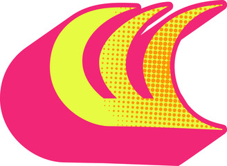 Futuristic Modern Y2K Letter Alphabet Vector Element W