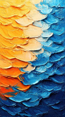 Fototapeta premium Abstract ocean scene with blue and orange gradient