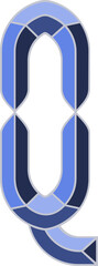 Geometric Style Letter Alphabet Vector Element Q