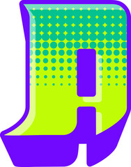 Retro Y2K Style Letter Alphabet Vector Element A