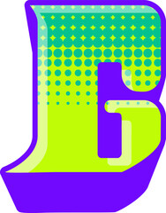 Retro Y2K Style Letter Alphabet Vector Element G