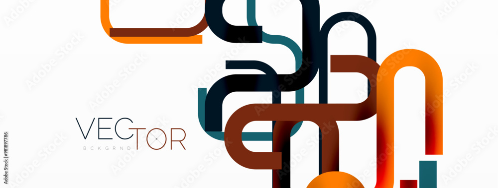 Aufkleber wave lines minimal abstract background