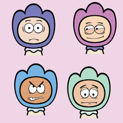 Leaf Man Expression vector flat illustration