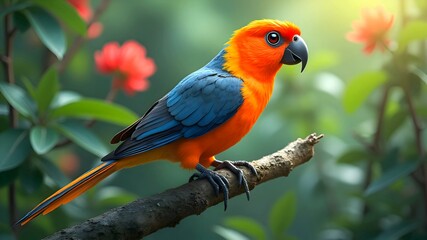 Obraz premium Red and yellow macaw high detailed illustration