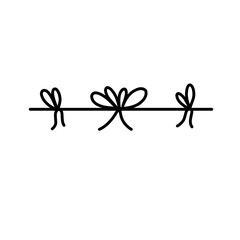 ribbon bow line icon