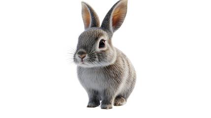 Obraz premium Rabbit cut on transparent background cutout, PNG file. Mockup template for artwork graphic design