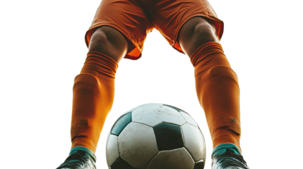 Soccer player on a white transparent background