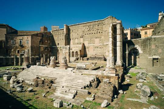 Temple of Apollo Palatinus ruins on Palatine hill, Rome, Italy - may 2 2024