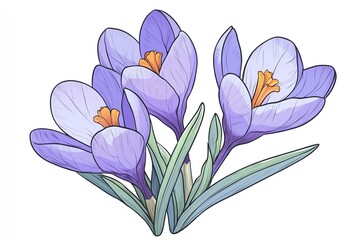 Obraz premium crocus on white background