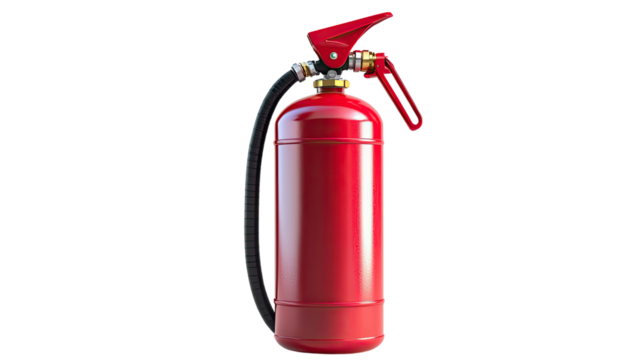 fire extinguisher on a white transparent background