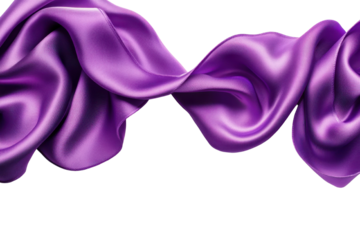 Elegant purple silk ribbon flowing gracefully, perfect for backgrounds and decorative designs, adding a touch of luxury.