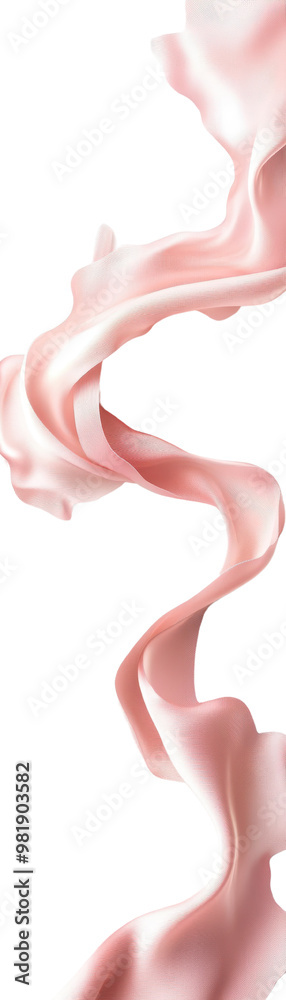 Wall mural elegant pink silk ribbon flowing gracefully, adding a touch of softness and color to any design or c