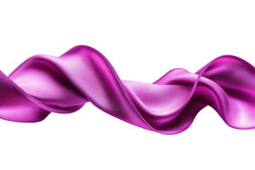 A smooth, flowing pink ribbon creating an elegant wave, perfect for design and decorative purposes.