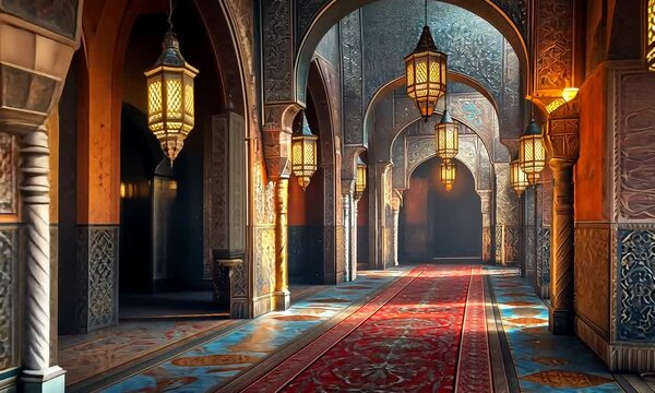 Islamic Arches and Lanterns for Eid al-Adha