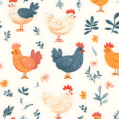 Chicken pattern background 