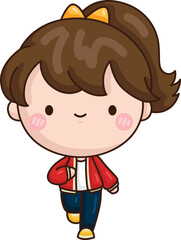 Obraz premium Cute Cartoon Runner Character