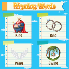 Rhyming Words Illustration