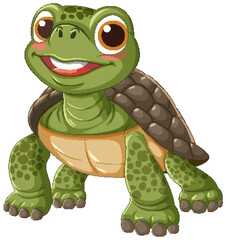 Happy Cartoon Turtle Illustration