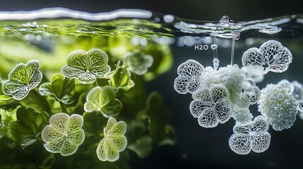 Volvox colony floating in freshwater