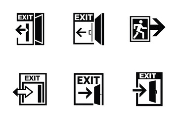 Vector art style exit icon bundle set design