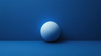 Monochrome blue background with one small object placed centrally