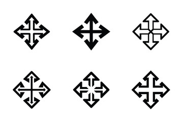 Expand icon bundle set in creative vector style