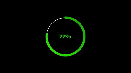 77 percent number circle loading icon pie chart diagrams modern design illustration background.