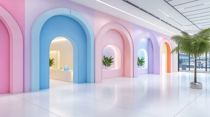 Obraz premium Pastel Arched Interior Design