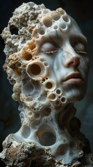 Surreal Stone Sculpture: A Face Emerges from the Earth