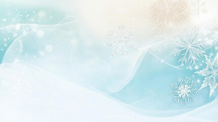 A serene winter background featuring delicate snowflakes and soft blue tones, perfect for festive themes or seasonal designs.