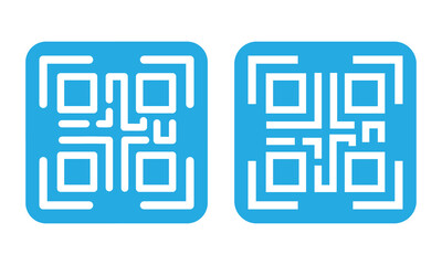 Qr code. Scan QR code icon. Digital Scanning vector icon set.  Vector illustration. 